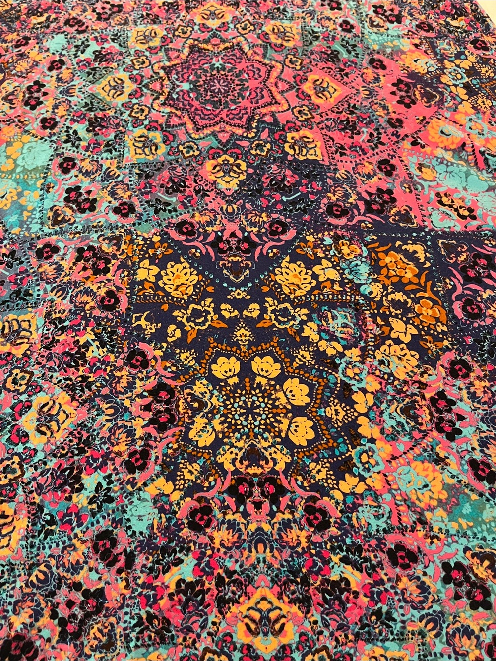 Cynthia Rowley Sleeveless Floral Mandala Dress in Navy, Pink & Teal size 1X - Picture 3 of 6